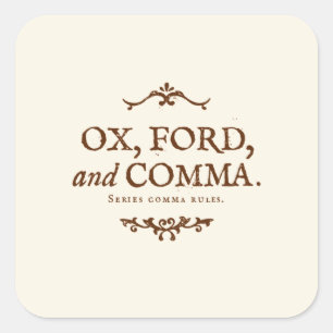 Pegatina Cuadrada Oxford Comma Explicada