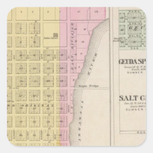 Pegatina Cuadrada Oxford, primaveras de Geuda y ciudad de la sal