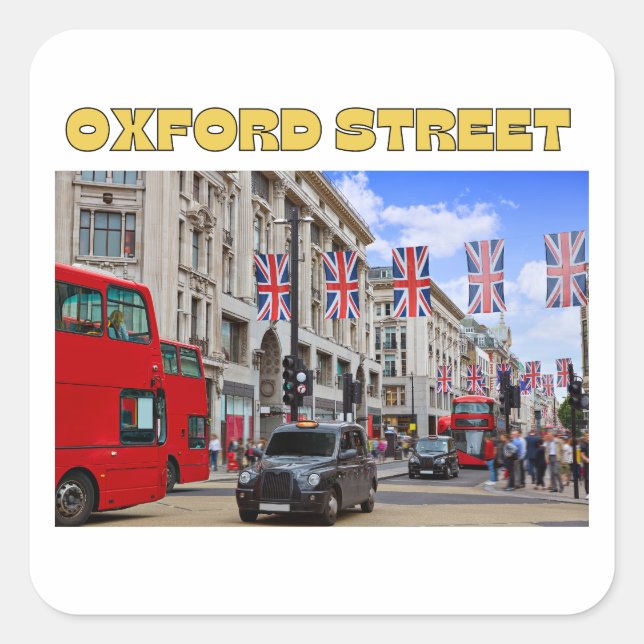 Pegatina Cuadrada Oxford Street Stickers  (Anverso)