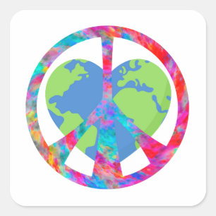 Pegatina Cuadrada Pacífica Tierra amorosa