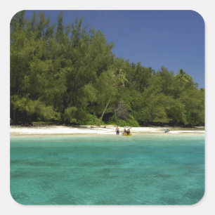 Pegatina Cuadrada Pacífico Sur, Polinesia Francesa, Moorea