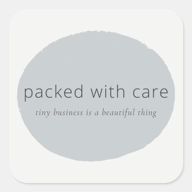 Pegatina Cuadrada Packed with care tiny business Sticker (Anverso)