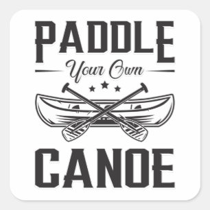 Pegatina Cuadrada Paddle su propio barco de canoa Sailor River