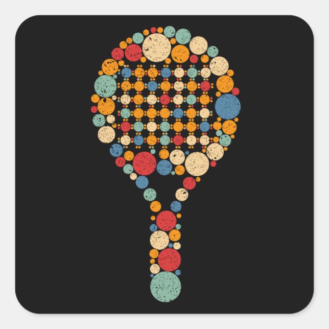 Pegatina Cuadrada Paddle Tennis (Anverso)