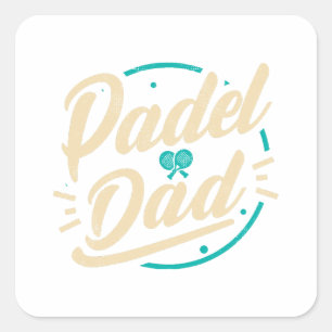 Pegatina Cuadrada Padel Dad Platform Tennis Paddleball Padel