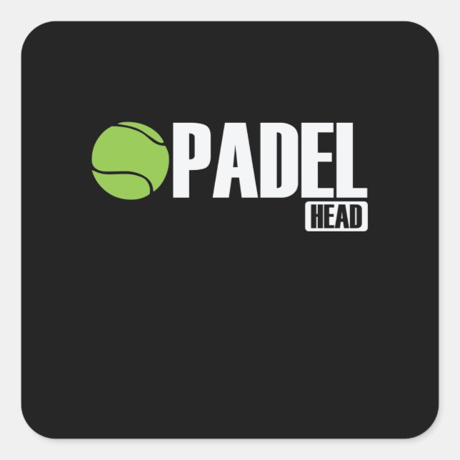 Pegatina Cuadrada Padel Head Tennis Sport und Ball (Anverso)