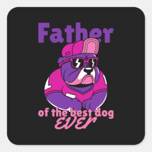Pegatina Cuadrada Padre del mejor perro de la historia