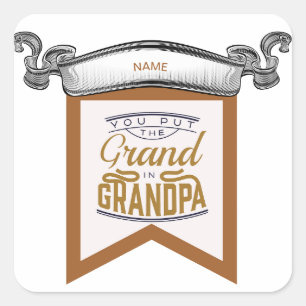 PEGATINA CUADRADA PADRE , ESTILO GRANDPA