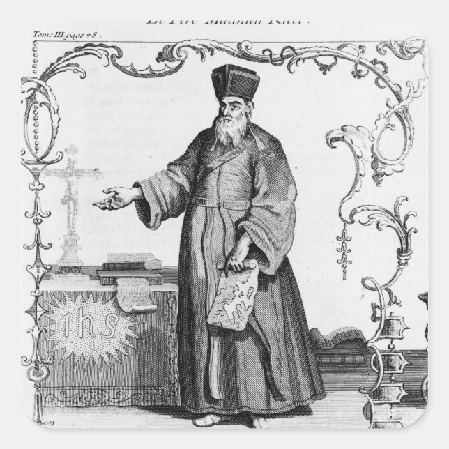 Pegatina Cuadrada Padre Matteo Ricci (Anverso)