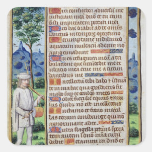 Pegatina Cuadrada Página de texto con un detalle de borde de un