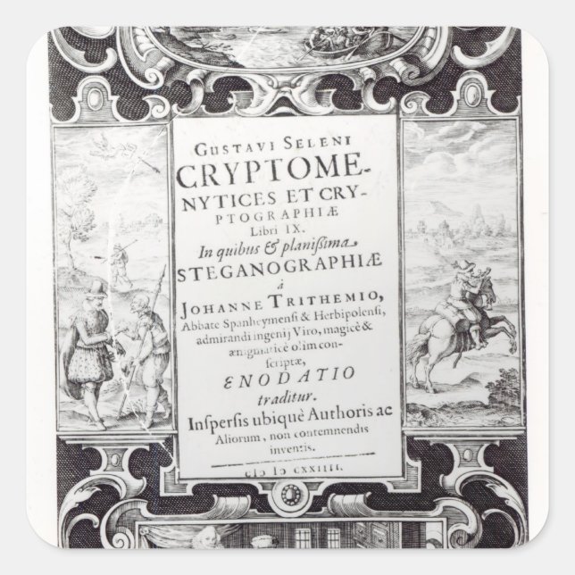 Pegatina Cuadrada Página de título al libro 9 (Anverso)