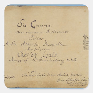 Pegatina Cuadrada Página de título de los 'conciertos de Brandebur