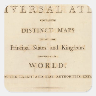Pegatina Cuadrada Página de título del nuevo atlas universal