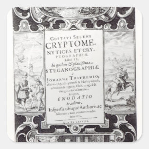 Pegatina Cuadrada Página de título para reservar 9