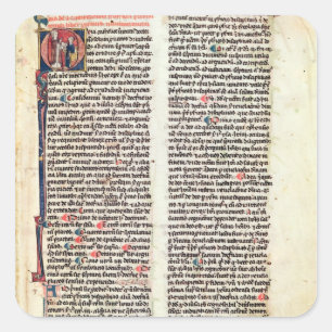 Pegatina Cuadrada Página del "Somme de Theologie'
