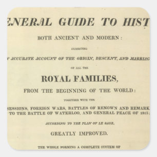 Pegatina Cuadrada Página Título Completa Genealógica, Histórica