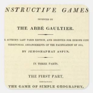 Pegatina Cuadrada Página Título Curso completo de geografía