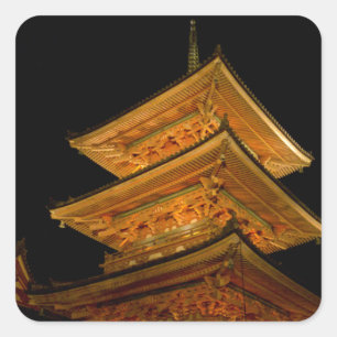 Pegatina Cuadrada Pagoda Japón Kyoto