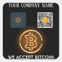 Pagos criptográficos aceptados código QR y logotip