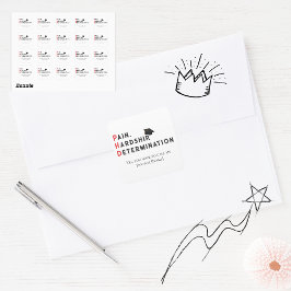 Pegatina Cuadrada Pain, Hardship, Determination – Funny PhD Quote