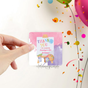 Pegatina Cuadrada Paint Splatter Fiesta Gracias Pegatinas