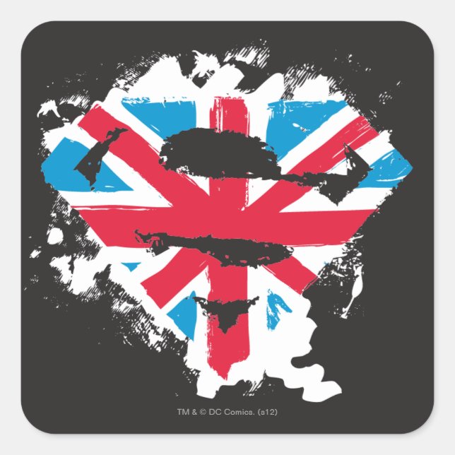 Pegatina Cuadrada Paint Strokes British S-Shield (Anverso)