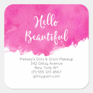 Pegatina Cuadrada Paint Watercolor Paint Paint Splatt Hello Beautifu