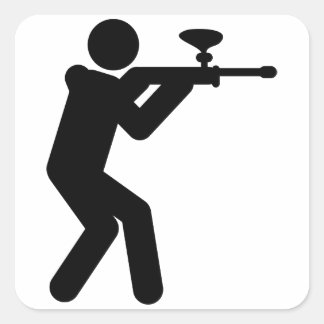 Pegatina Cuadrada Paintball