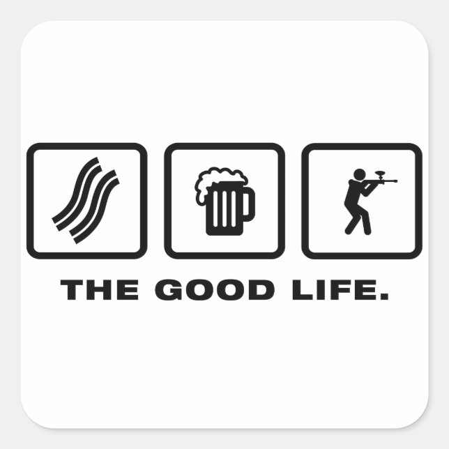 Pegatina Cuadrada Paintball (Anverso)