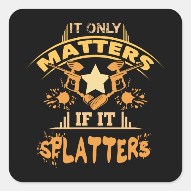 Pegatina Cuadrada Paintball (Anverso)