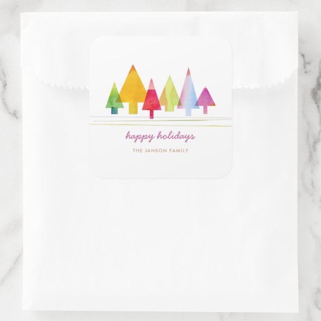 Pegatina Cuadrada Painted Pines Sticker (Bolso)