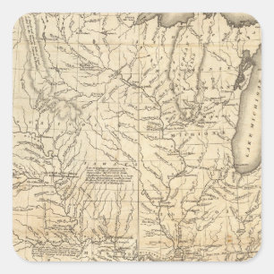 Pegatina Cuadrada País compuesto drenado por el Mississippi