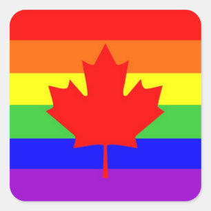 Pegatina Cuadrada país de canadá gay orgulloso bandera arco iris