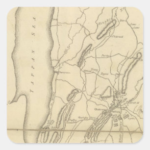 Pegatina Cuadrada País desde el punto de la rana al río Croton