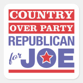 Pegatina Cuadrada País sobre Fiesta / Republicano para Joe Biden