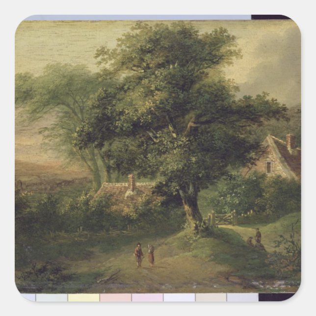 Pegatina Cuadrada Paisaje, 1827 (Anverso)