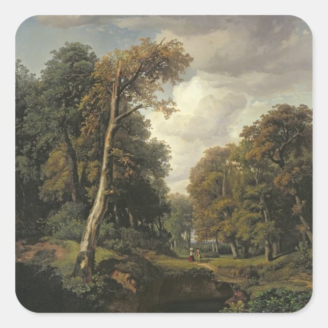 Pegatina Cuadrada Paisaje, 1850 (Anverso)