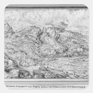 Pegatina Cuadrada Paisaje alpino, 1553