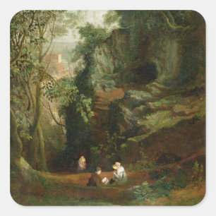 Pegatina Cuadrada Paisaje cerca de Clifton, c.1822-23 (aceite sobre
