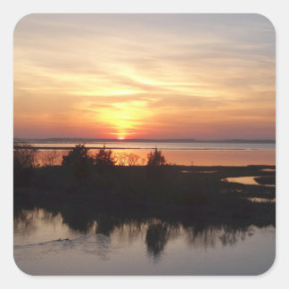 Pegatina Cuadrada Paisaje de Chincoteague Sunset II Virginia