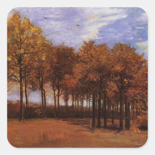 Pegatina Cuadrada Paisaje de otoño por Vincent van Gogh