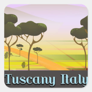 Pegatina Cuadrada paisaje de viaje toscana Italia