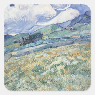Pegatina Cuadrada Paisaje detrás de Saint-Paul Vincent van Gogh