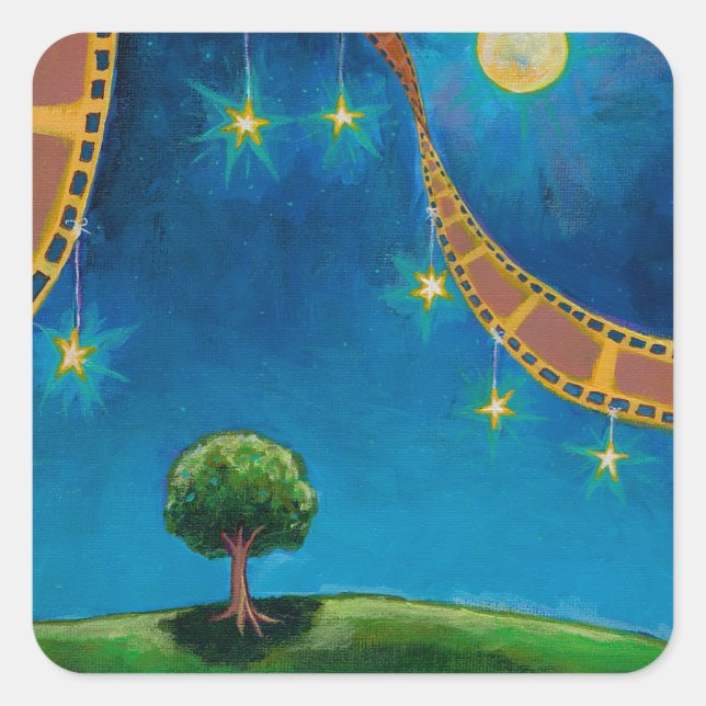 Pegatina Cuadrada Paisaje divertido de la fotografía de películas (Anverso)