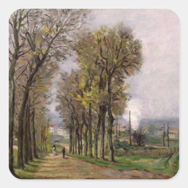 Pegatina Cuadrada Paisaje en la Isla de Francia, c.1878 (Anverso)
