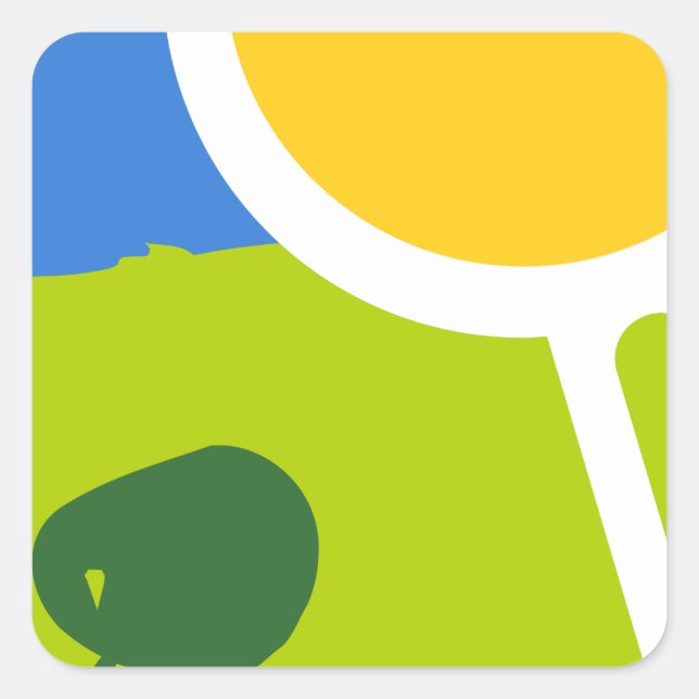 Pegatina Cuadrada Paisaje natural (Anverso)