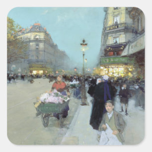 Pegatina Cuadrada Paisaje urbano