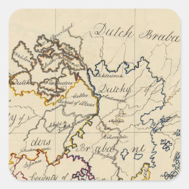 Pegatina Cuadrada Países Bajos 3 (Anverso)
