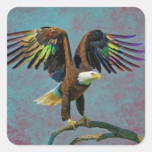 Pegatina Cuadrada Pájaro nacional