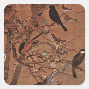 Pegatina Cuadrada Pájaros